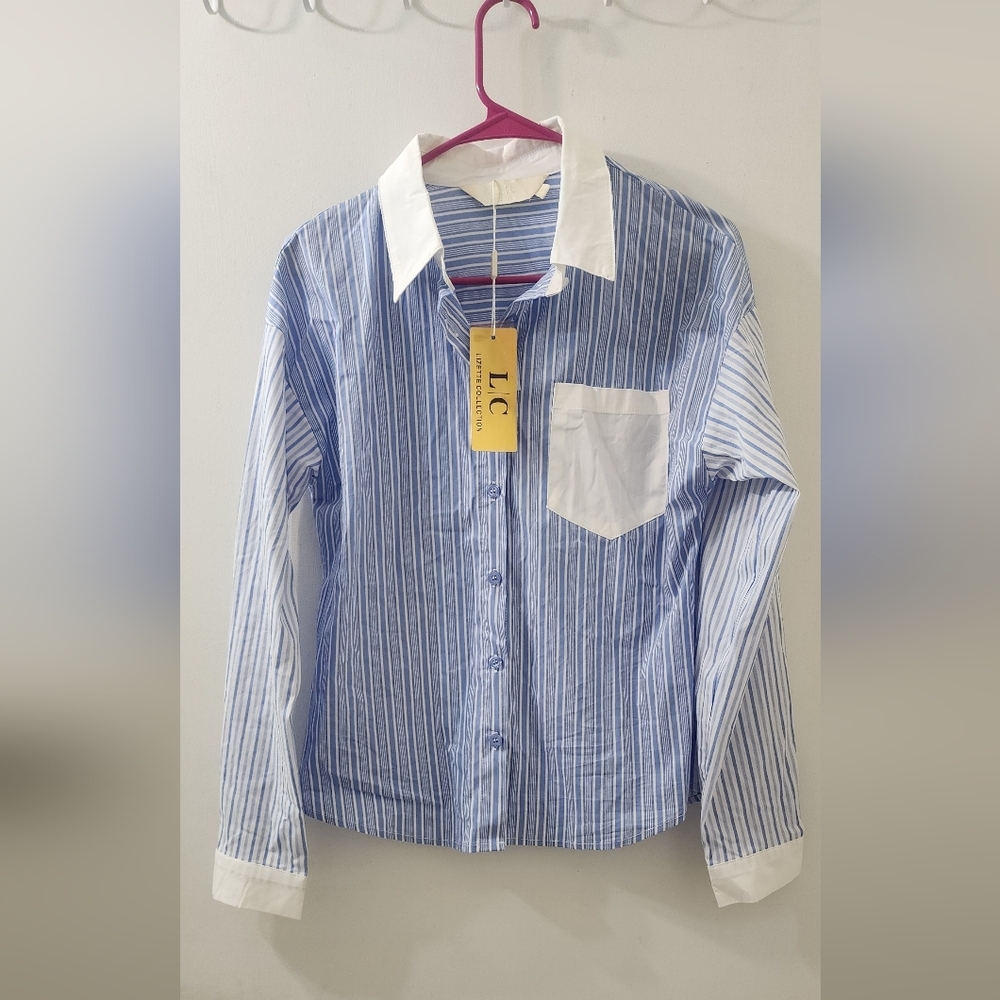 Women's Blue Striped Blouse